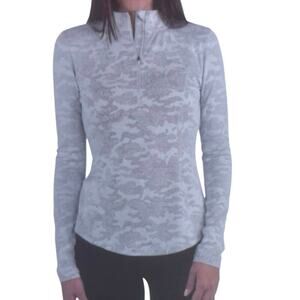 Spyder Women's White and gray Tech Quarter Zip Top Long Sleeve Pullover Gray XXL